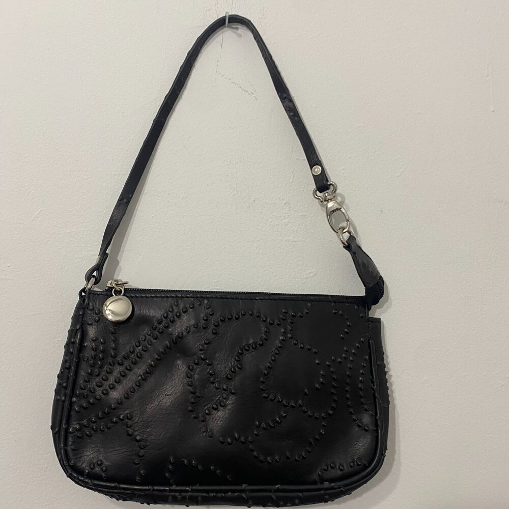 Christine DeGennaro Small Leather Black Wristlet Handbag